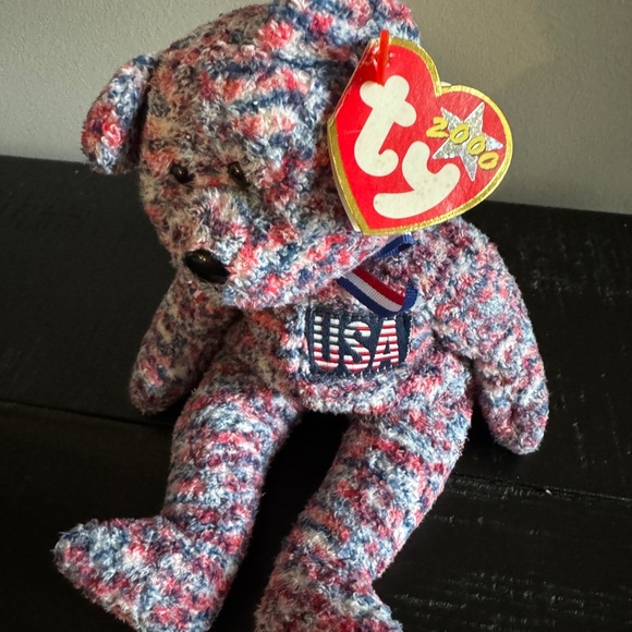 Ty Beanie Baby USA Bear 2000 Patriotic Collectible - Red White blue 4th of July - Picture 2 of 9